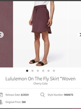 Lululemon On The Fly Drawstring Skirt in Cherry Cola